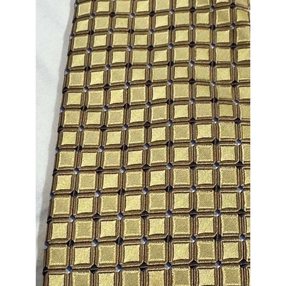 Dior Signature Italian Silk‎ Tie Hand crafted in Canada, Vintage gold checked